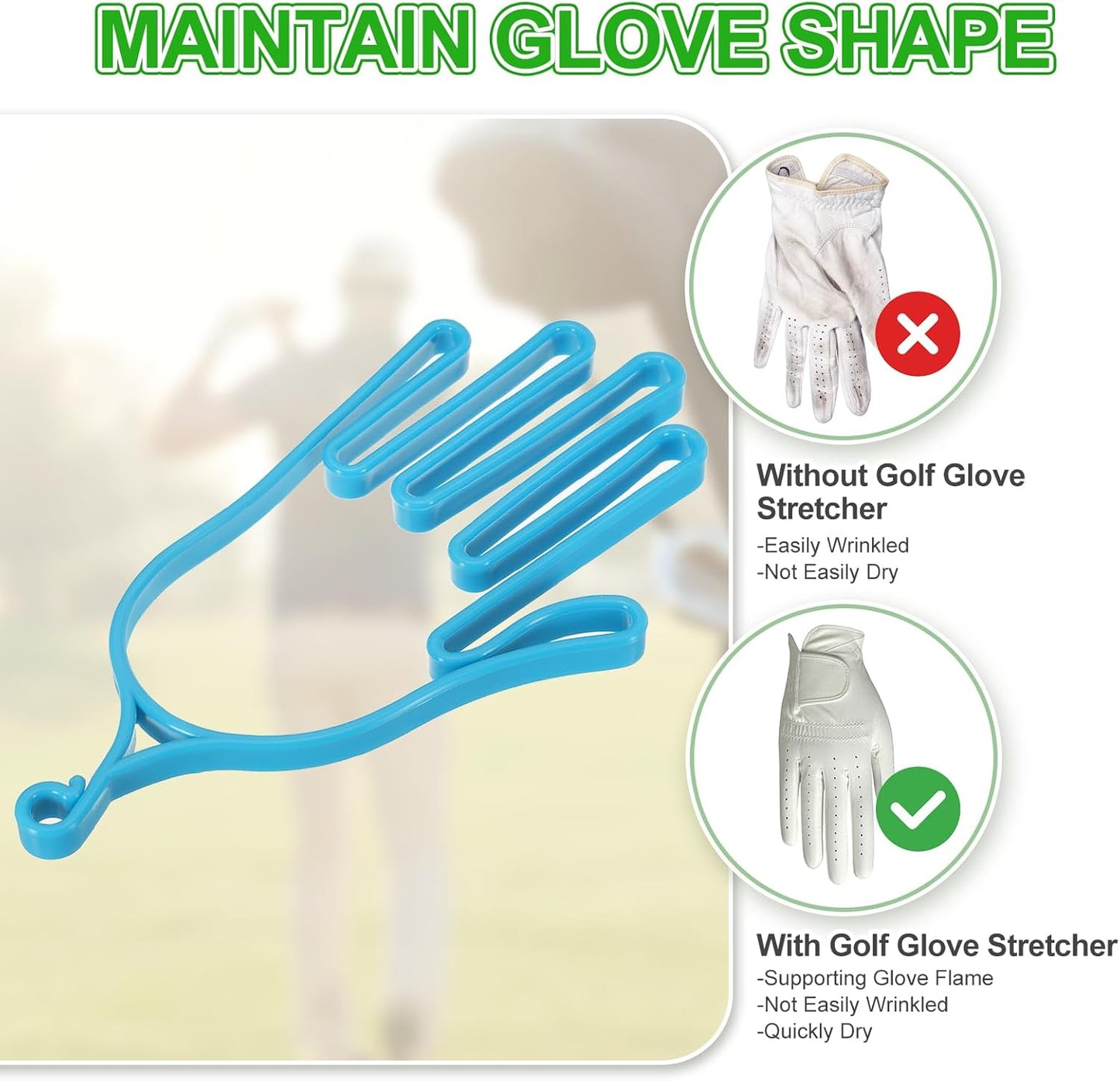 PATIKIL Golf Gloves Stretcher, Plastic Keeper Support Rack Holder Dryer Hanger Frame with Hanging Hook