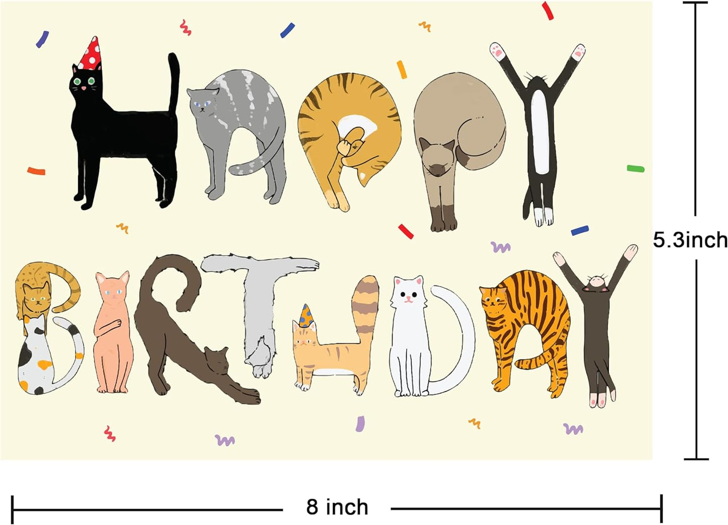 Cheerin Happy Birthday Card for Him or Her - Funny Birthday Card - Humourous Greeting Card - Cat Birthday Card for Cat Lovers Men Women