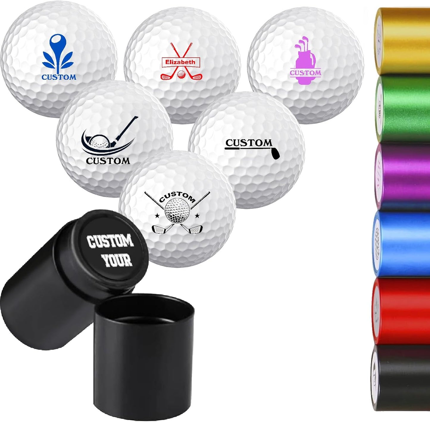 Custom Golf Ball Stamp, Personalized Golf Ball Marker Stamp with Waterproof Ink, Customized Name Stamp with Your Logo, Initial, Name, Golf Ball Stamper, Gifts for Men Dad Husband Business (Design-04)