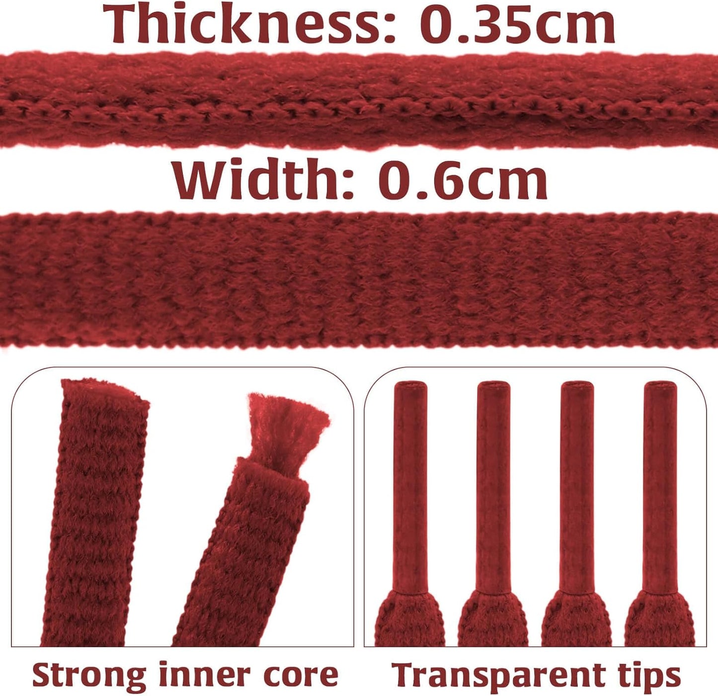 DELELE 2Pair Oval Shoes laces 42 Colors Half Round 1/4" Athletic ShoeLaces for Sport/Running Shoes Shoe Strings