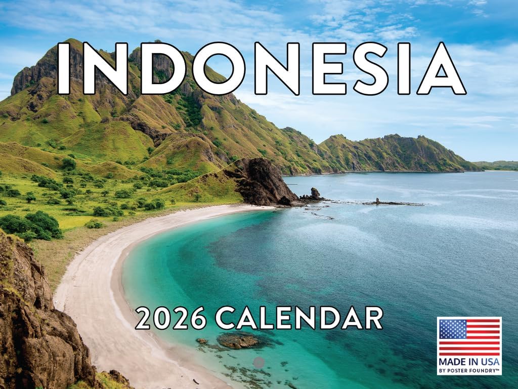 Indonesia Calendar 2026 Monthly Wall Calender 12 Month | American Made In The USA