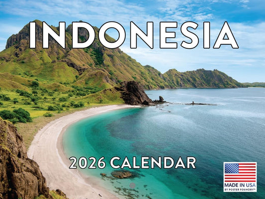 Indonesia Calendar 2026 Monthly Wall Calender 12 Month | American Made In The USA