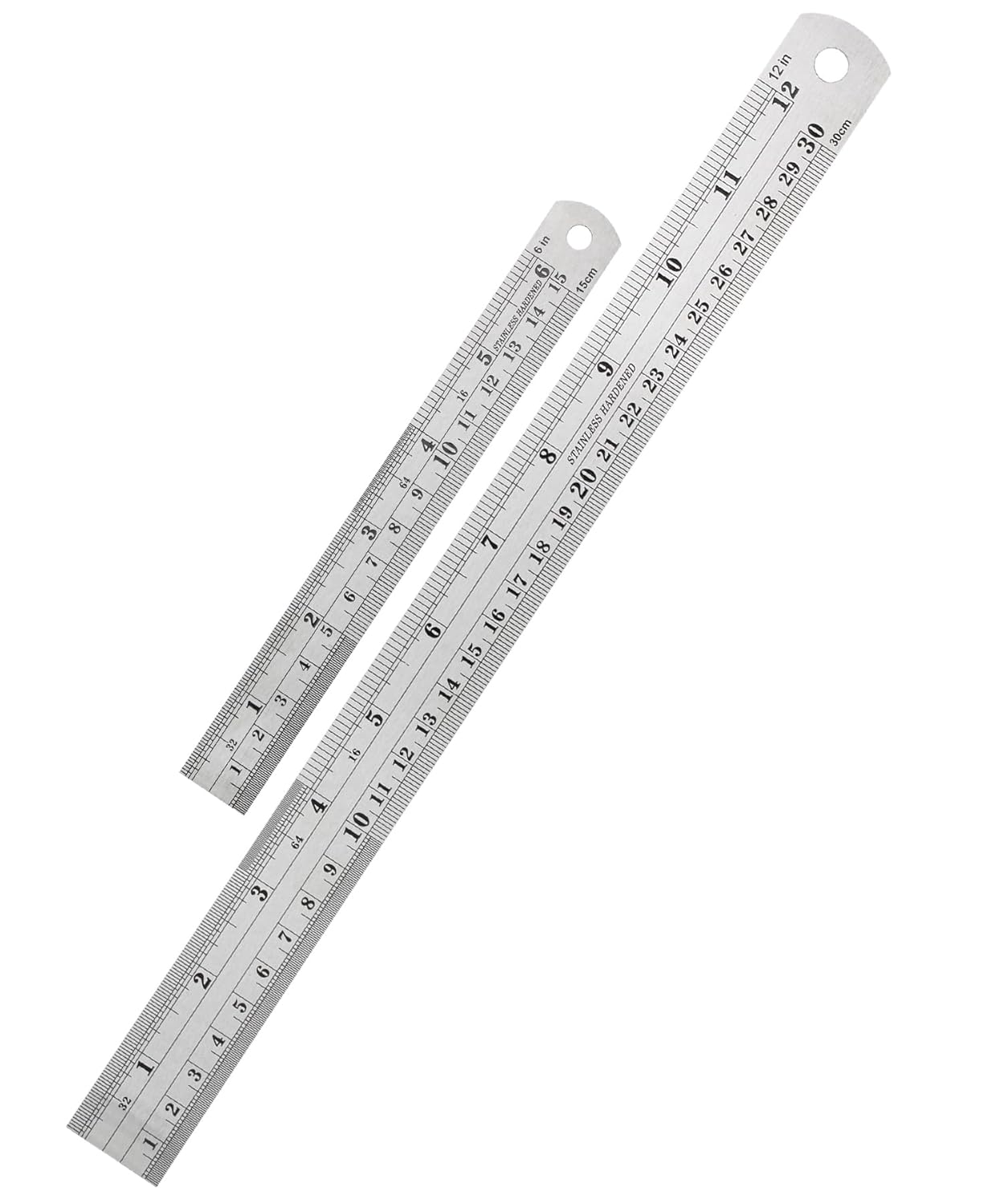 Mr. Pen Steel Rulers, 6 inch and 12 inch Metal Rulers, Pack of 2