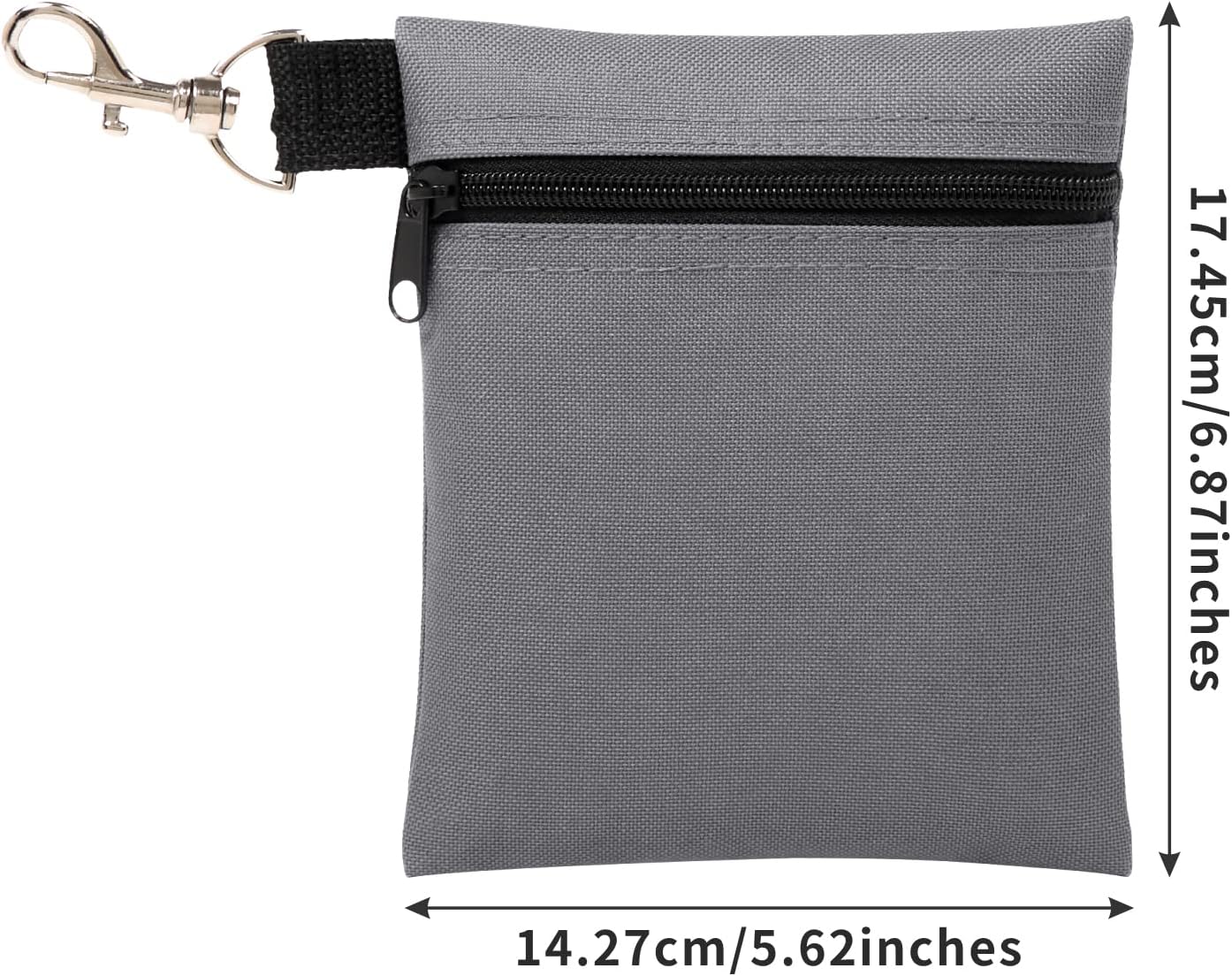 BuyAgain Golf Tee Pouch, 5.62 X 6.87 Inch Professional Zipper Golf Tee/Ball Pouch Bag with Metal Lobster Claw Clip