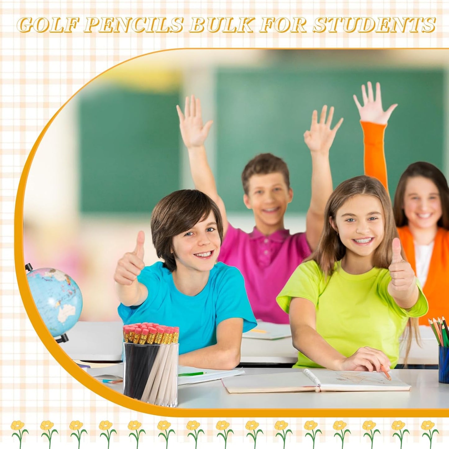 Chivao 288 Pieces Golf Mini Pencils Bulk with Eraser #2 HB Golf Short Pre Sharpened Pencils for Party Favors Office Supplies 4 Inch(Black and Wood)