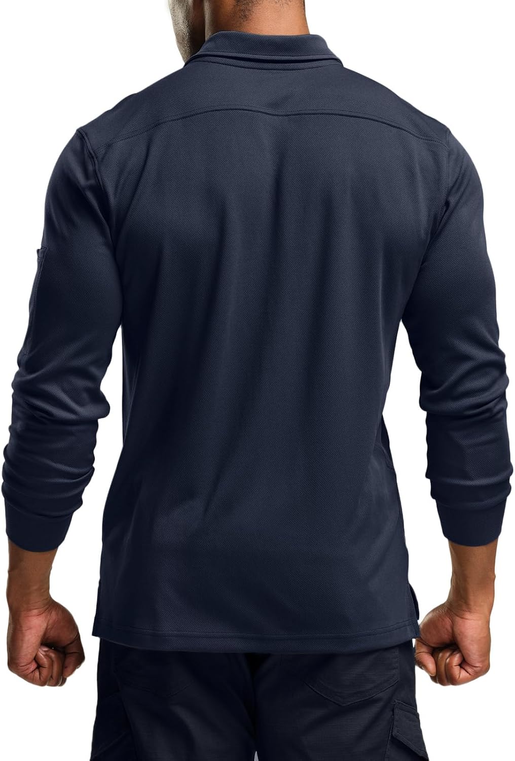 CQR Men's Polo Shirt, Long Sleeve Tactical Shirts, Outdoor UPF 50+ Pique Shirt, Dry Fit Lightweight Golf Shirts