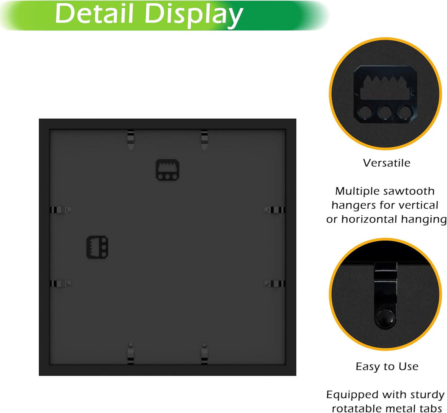 FrameWorks 11” x 11” Black Wooden Shadow Box Frame – Display Case with Soft Felt Back, Memory Box with Tempered Glass, Display Box with Elegant White Ball Push Pins, Wooden Flower Box