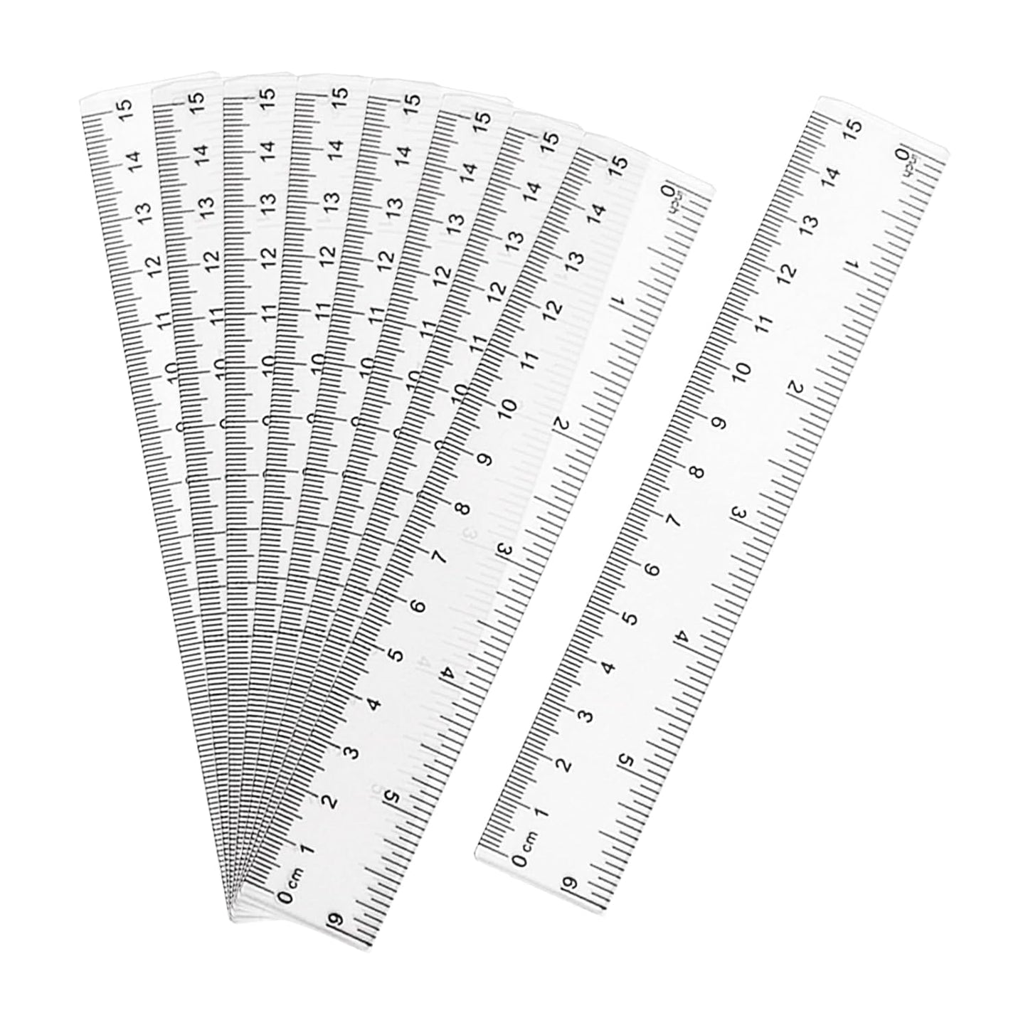 ZUFECY 8-Pack Flexible 6" Rulers - Transparent Bendable Plastic with Non-Slip Grip, Lightweight for Geometry Class