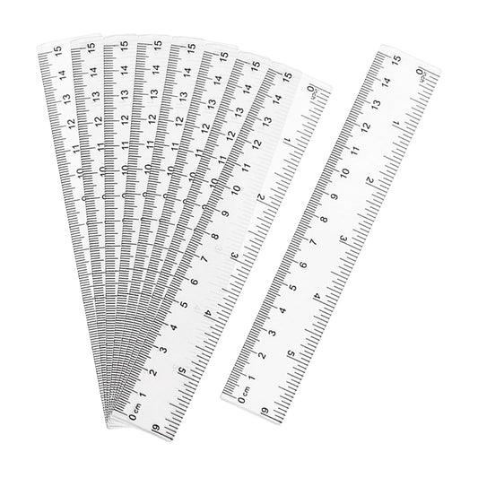ZUFECY 8-Pack Flexible 6" Rulers - Transparent Bendable Plastic with Non-Slip Grip, Lightweight for Geometry Class