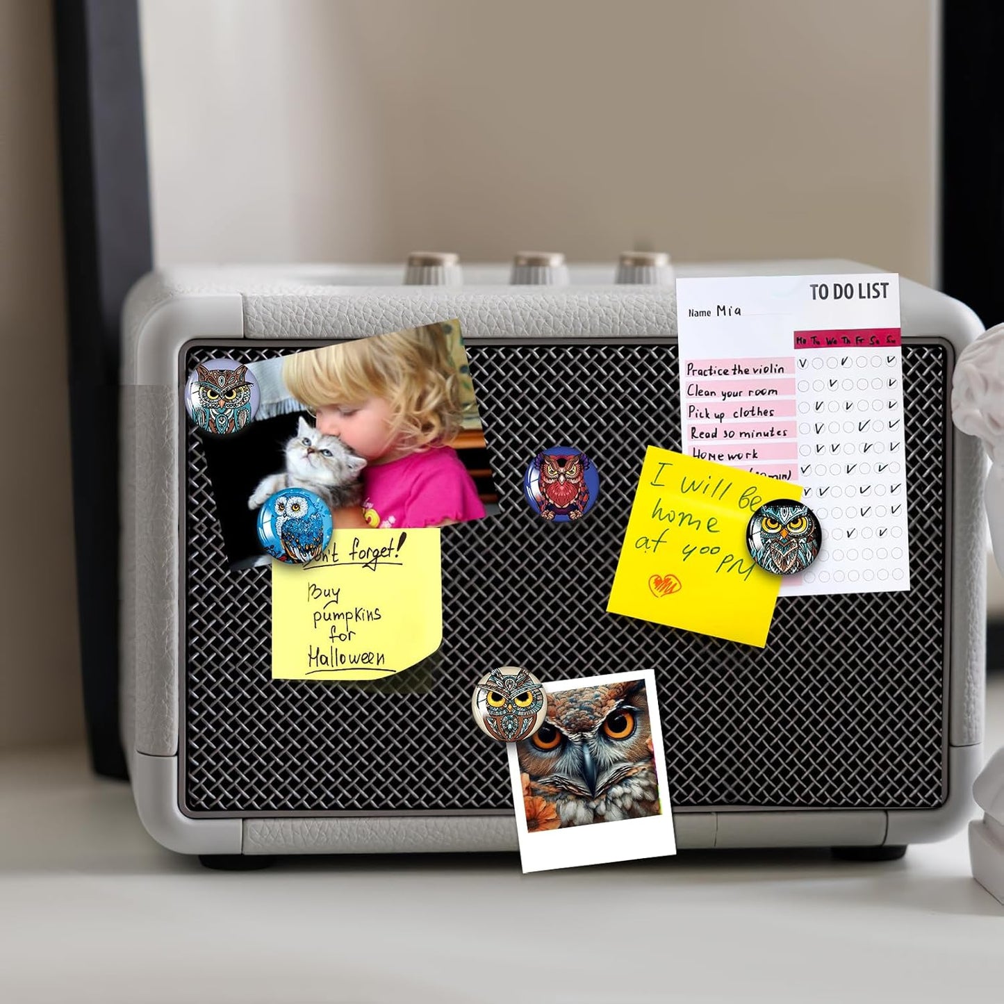 MORCART 16PCS Owl Magnets for Fridge, Cute Refrigerator Magnets for Locker Whiteboard Decorative Magnetic Board Cabinets Classroom Office Cubicle School (owl)