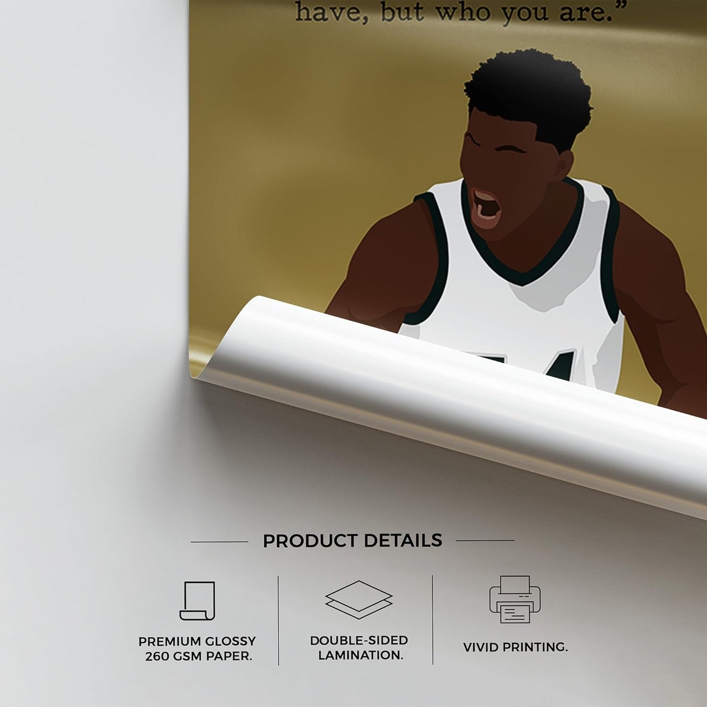 LOLUIS Motivational Basketball Superstar Hand-Drawn Artwork Sport Quote Wall Art Decorations (Unframed 16"x20", Basketball Player 6)