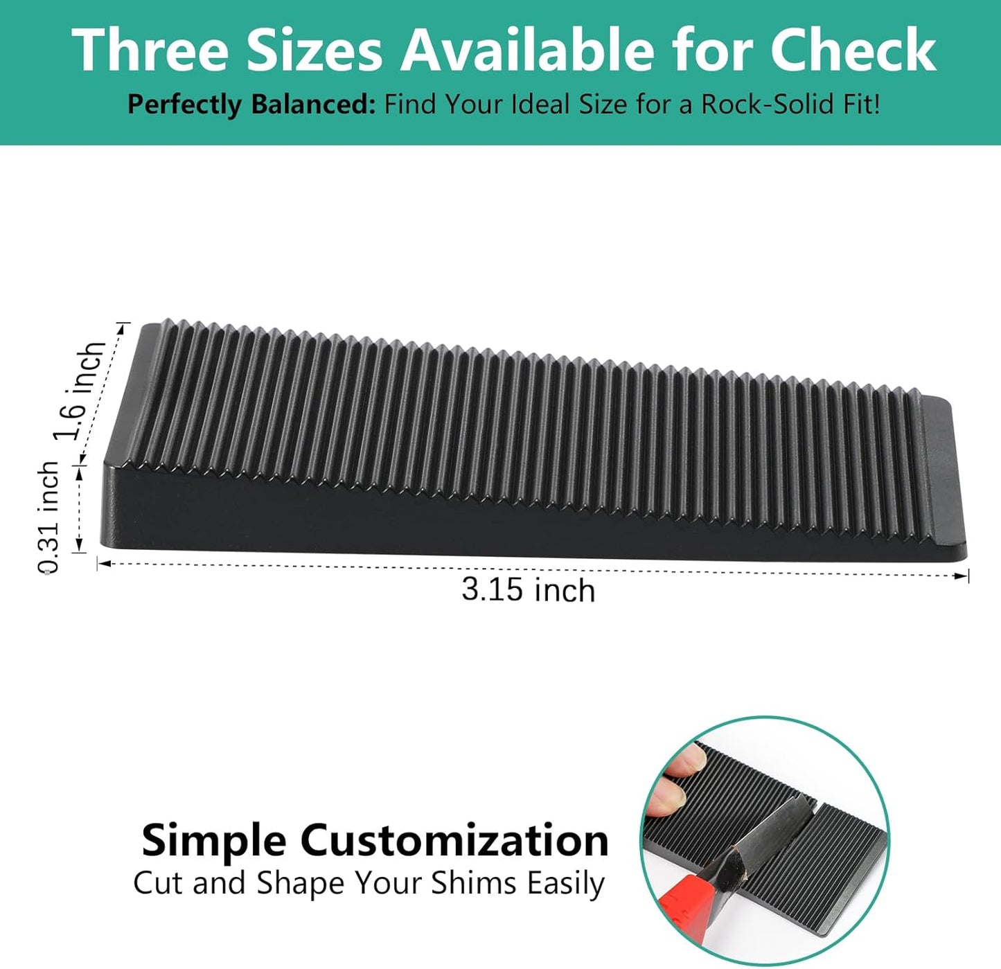 Furniture Leveler 24pcs Kit Size Variety | Multi-Purpose Rubber Shim for Leveling Feet Stable | Anti-Wobble Pad for Uneven Table, Dresser Leg, Toliet and More Furniture | Prevent from Wobbling