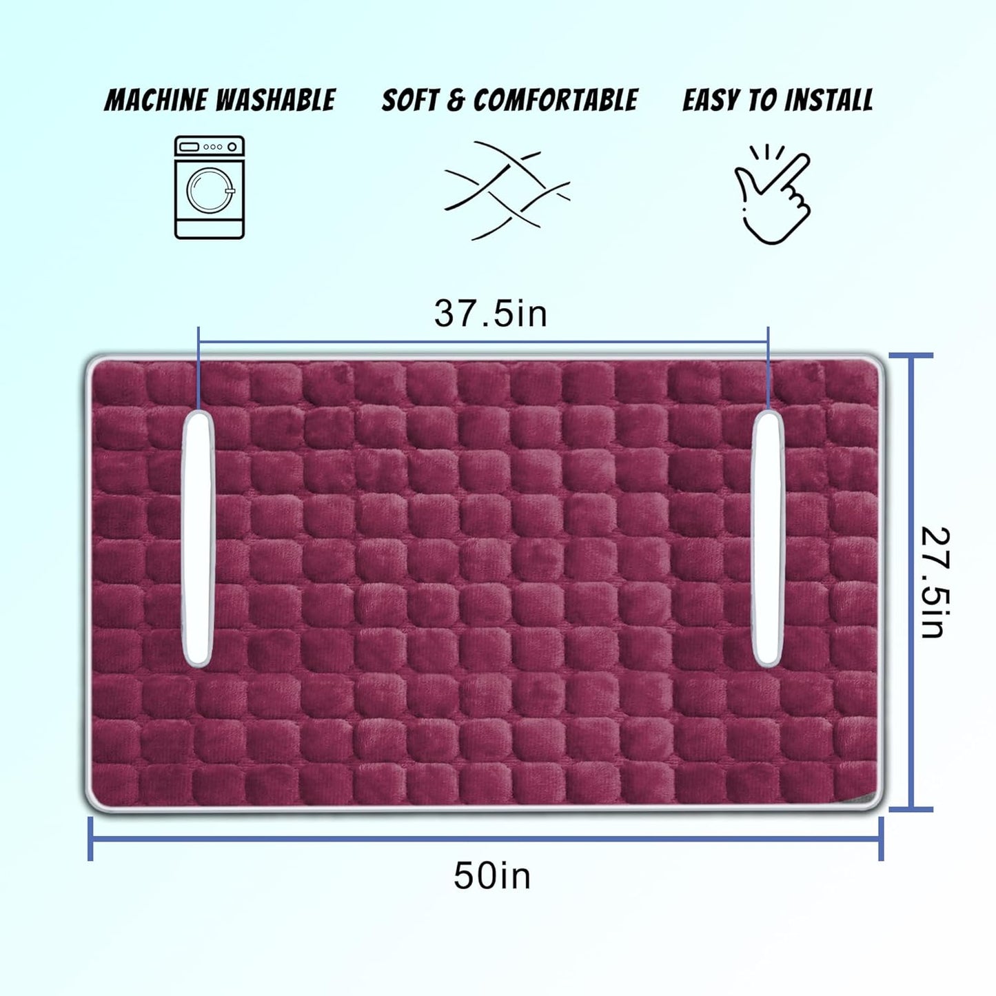 YOKYHOM Golf Cart Seat Covers, Supreme Comfort Golf Cart Seat Towel Blanket, Heavyweight Deep-Pile, Fits EZGO, Yamaha, Club Car and More 2-Seat Carts, 50"x 27.5", Magenta