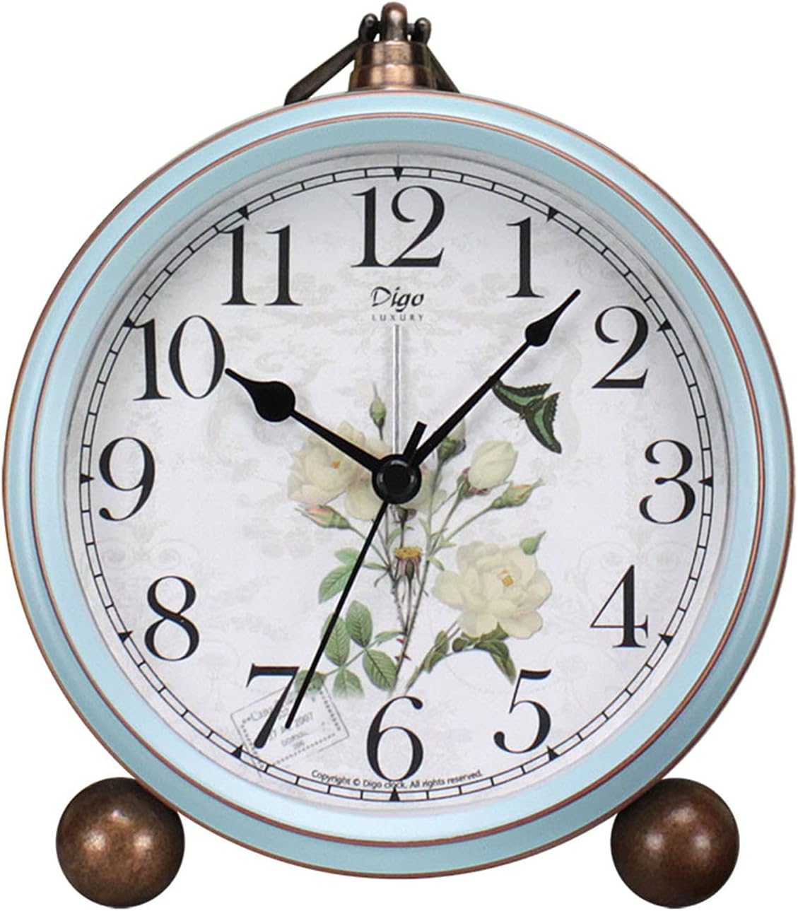 Maxspace 5.2in Desk Clock, Retro Silent Analog Clock Non-Ticking & Battery Operated with Quartz Movement,Clock Decor for Bedroom Living Room