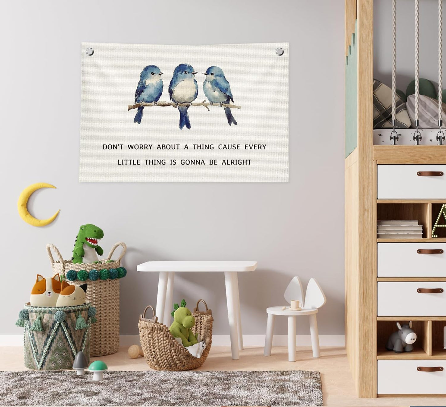 Positive Affirmations Wall Decor,Motivational Inspirational Wall Art,Every Little Thing Is Gonna Be Alright Canvas Banner Flags for Home Office Bedroom,30x20 Inch