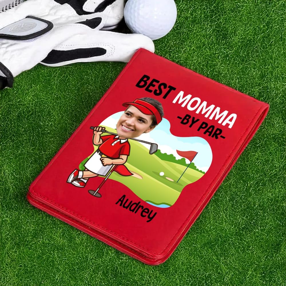 Personalized Leather Golf Scorecard Holder Customize Name Golf Yardage Book Cover Accessories Father Day Christmas Birthday Gifts for Men Women