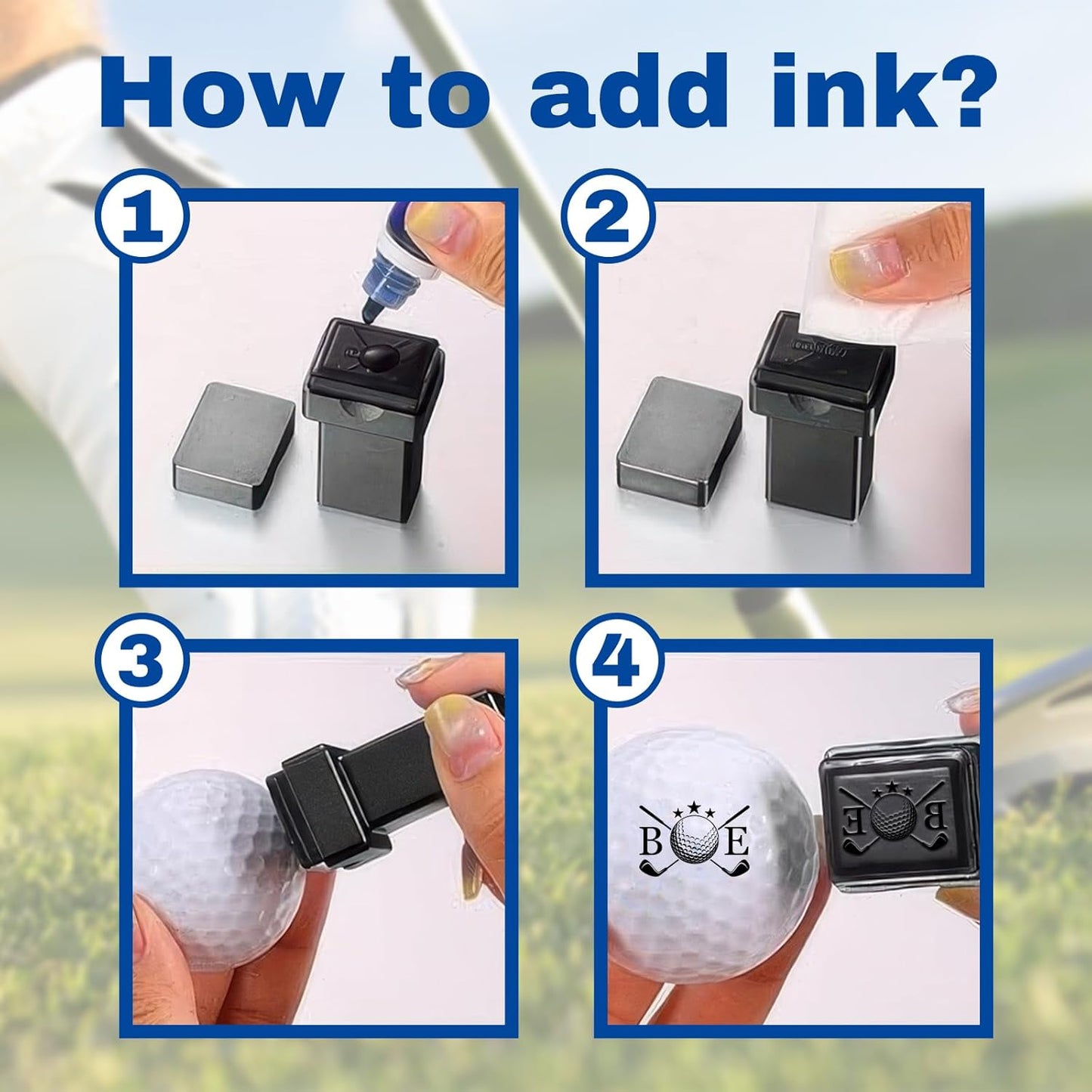 Personalized Custom Golf Ball Stamp Markers with Ink Customized Logo Monogram Name Golf Ball Stamper for Golfer Husband Boyfriend Dad Gift Reusable Your Own Golf Ball Stamps