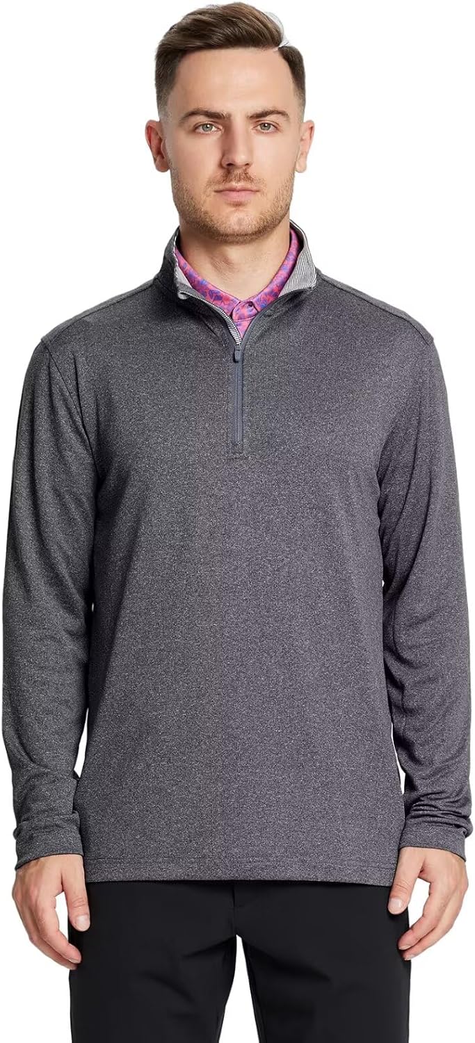 M MAELREG Quarter Zip Golf Pullover Men Dry Fit Long Sleeve Performance Wicking Mock Neck 1/4 Zip Pullover Mens Sweatshirt