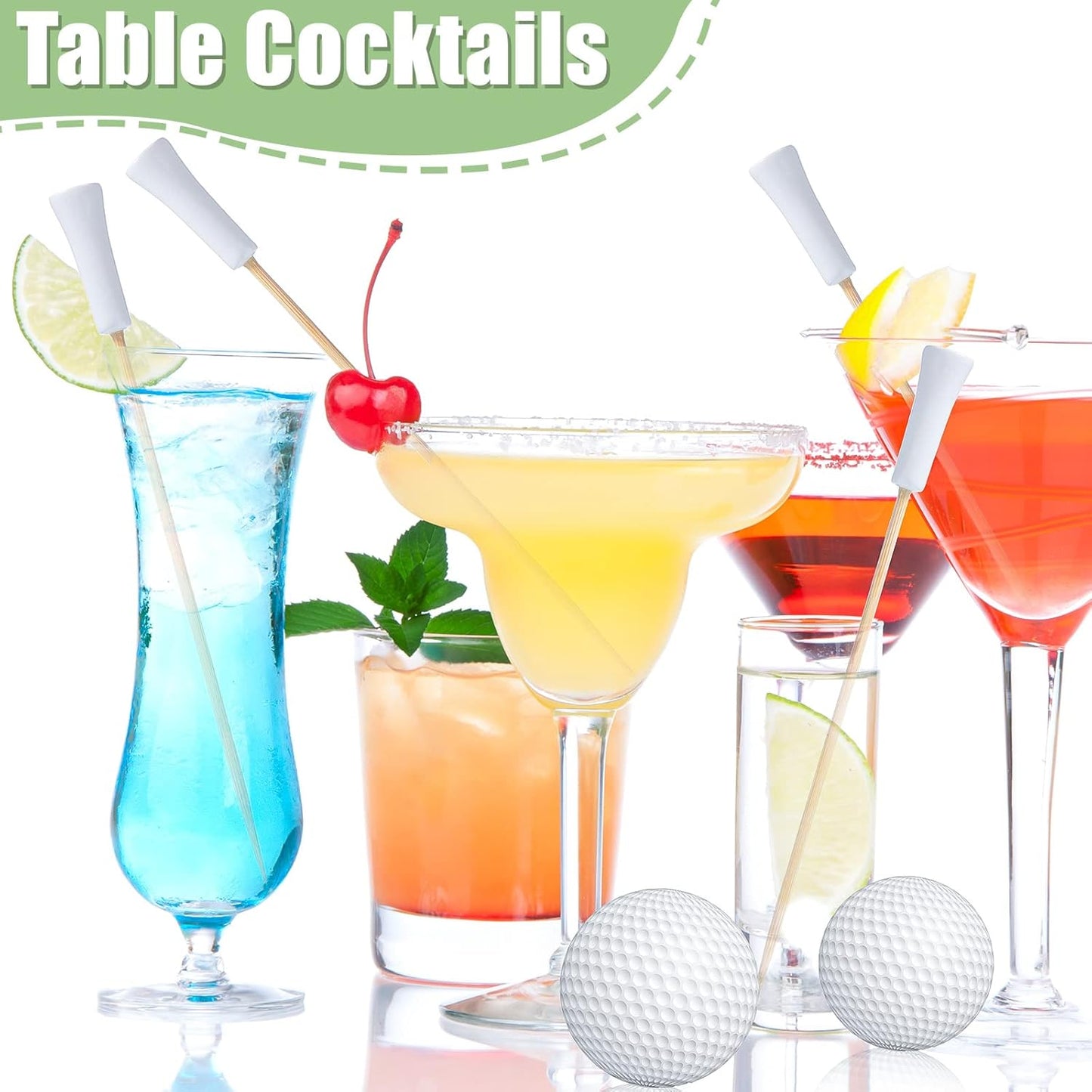 Meanplan 200 Pcs Golf Tee Toothpicks for Appetizers Masters Hole in One Party Golf Themed Tee Skewers Bamboo Cocktail Picks for Sandwich Fruit Catered Events Buffet Supplies, White (5.91 Inches)