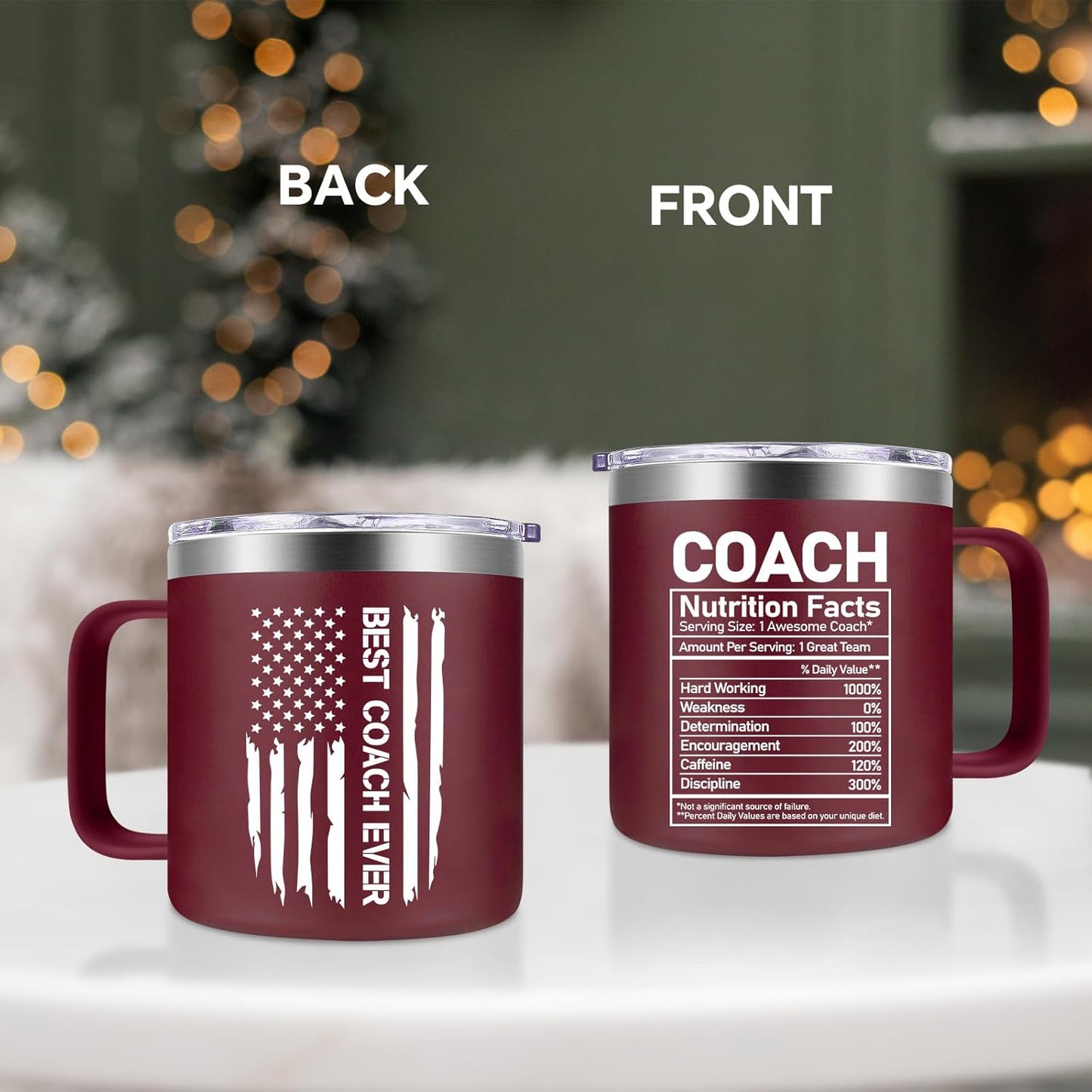 Fufendio Coach Gifts for Women - Best Coach Ever Mug 14oz - Football, Basketball, Baseball Coaches Appreciation Gifts - Christmas Gift for Soccer, Volleyball, Softball