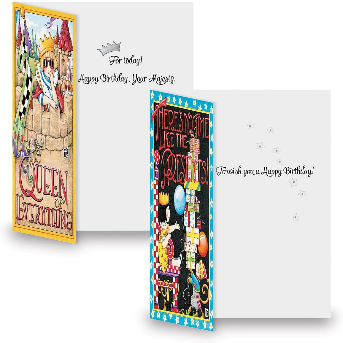 Current Mary Englebreit Happy Birthday Greeting Card Set - Value Pack of 20 Cards With White Envelopes, 10 Designs, Large 5" x 7" Assortment
