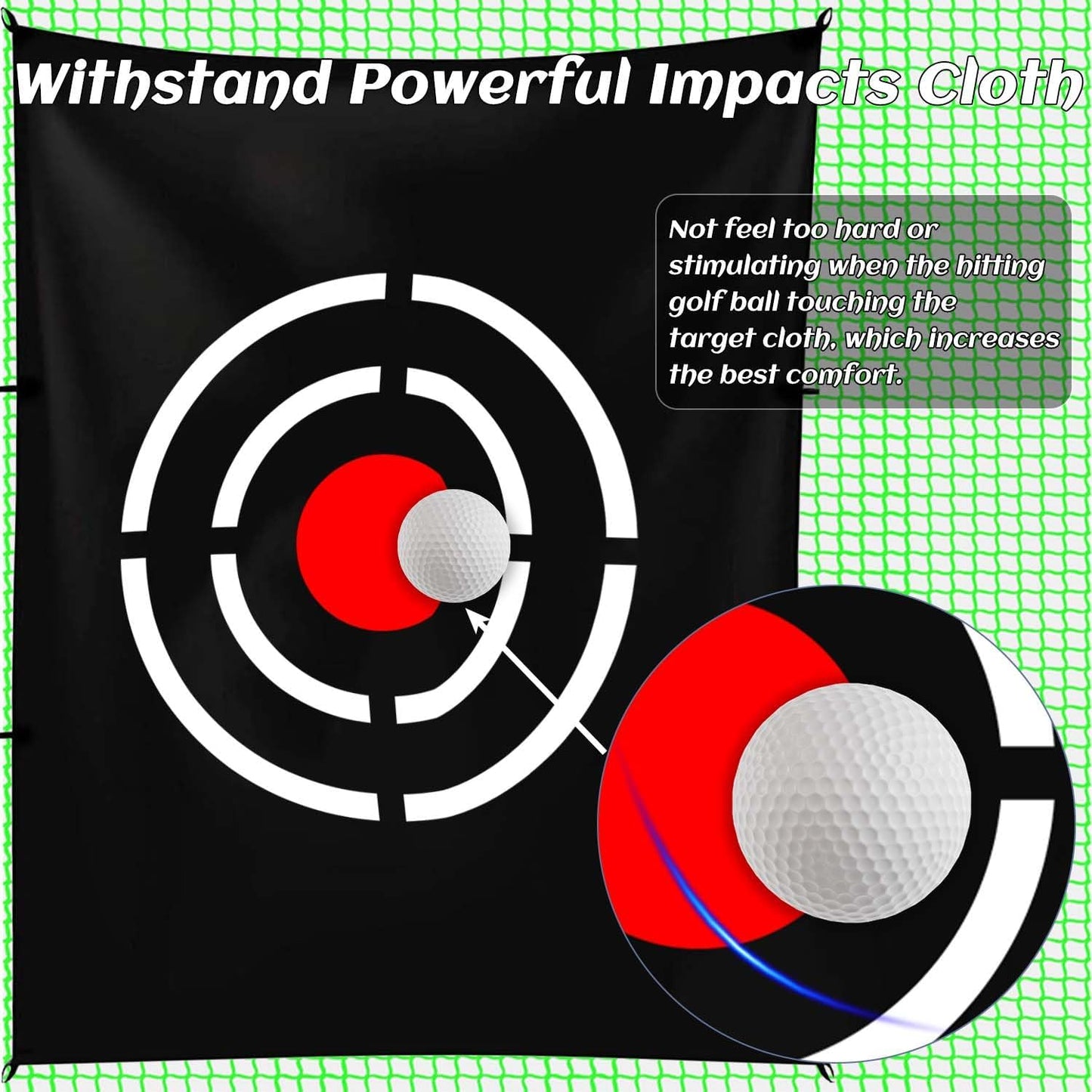 Gagalileo Golf Target Cloth Replacement : Portable Easy Setup with S-Hooks & Ropes, All Golfers Training Accuracy for Backyard & Garage