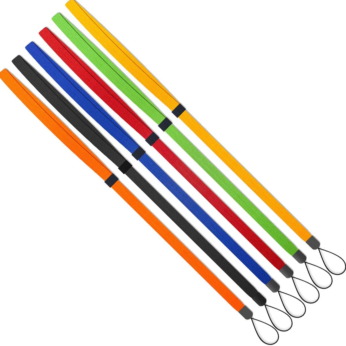 AMUU Neck Lanyard Flat Adjustable 6 Pack 6 Colours,for Walkie-talkie,Cruise,Keys,Pen,Phone,id Badges Holder,Office,Cell Phones,USB,Whistles,iPod,Blue,Black,Green,Red,Orange,Yellow