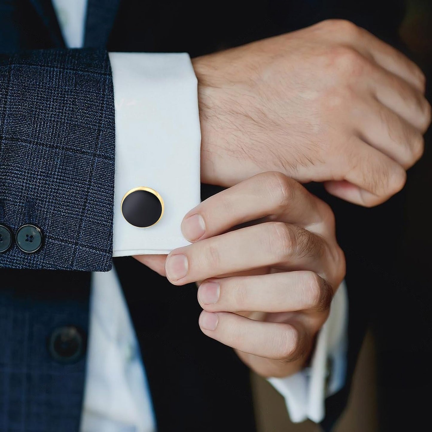 Cufflinks for Men and Tuxedo Shirt Studs Set with Gift Box Stainless Steel Cuff links