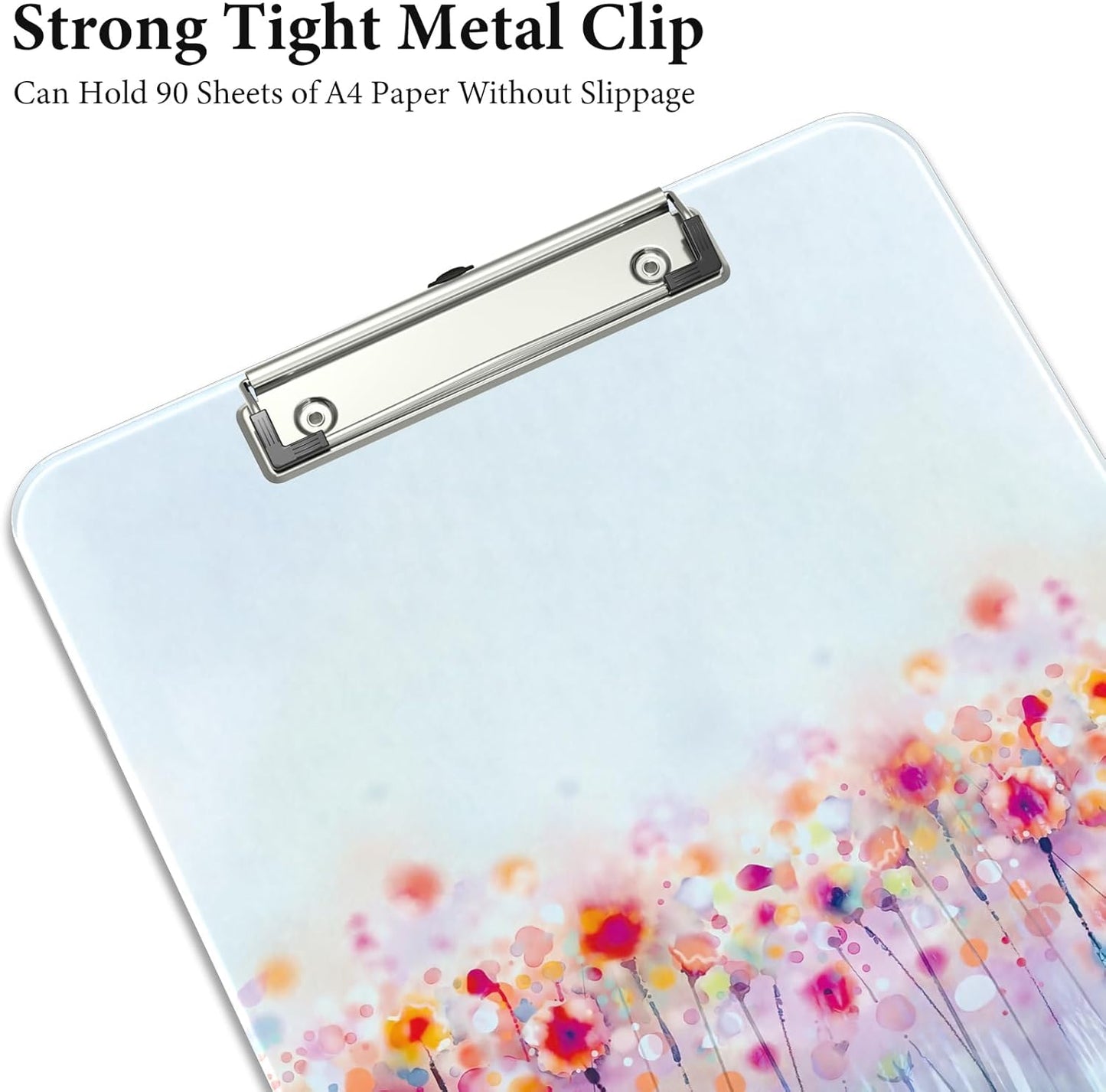 Rimilak Plastic Clipboards with Metal Clip, A4 Letter Size 9 x 12.5 in, Office Decorative for Students Women Men and Kids, Cute Custom Pattern, Watercolor Forest