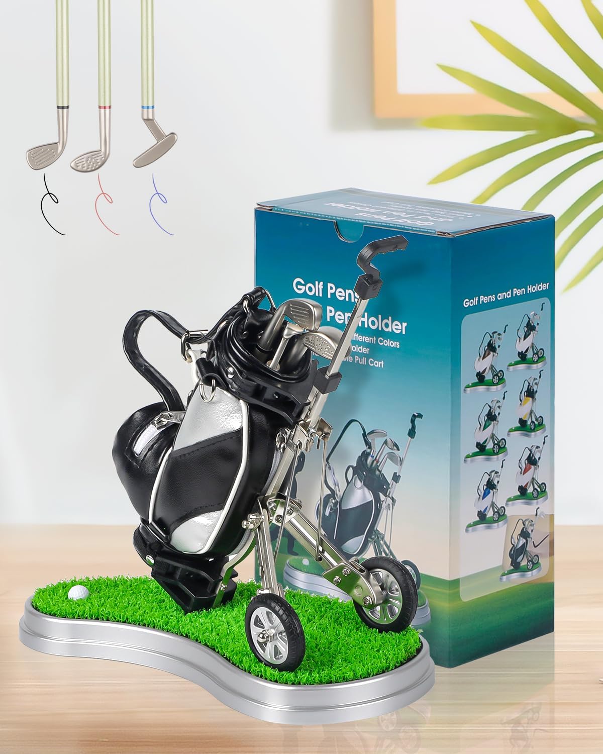 GreenHaven Golf Pen Holder Golf Gifts for Men Office Desk Decor Accessories Unique Christmas Stocking Stuffers Funny Birthday Gift for Men Women Adults Golfers Dad Boss Coworker Boyfriend