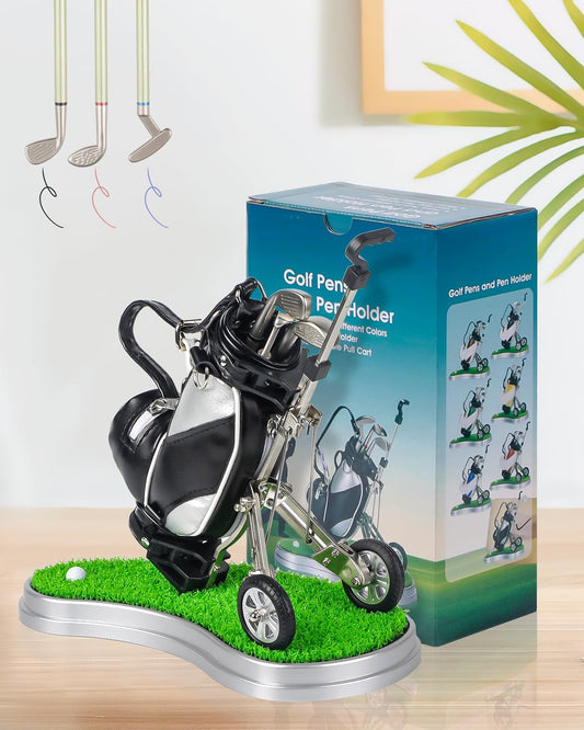 GreenHaven Golf Pen Holder Golf Gifts for Men Office Desk Decor Accessories Unique Christmas Stocking Stuffers Funny Birthday Gift for Men Women Adults Golfers Dad Boss Coworker Boyfriend