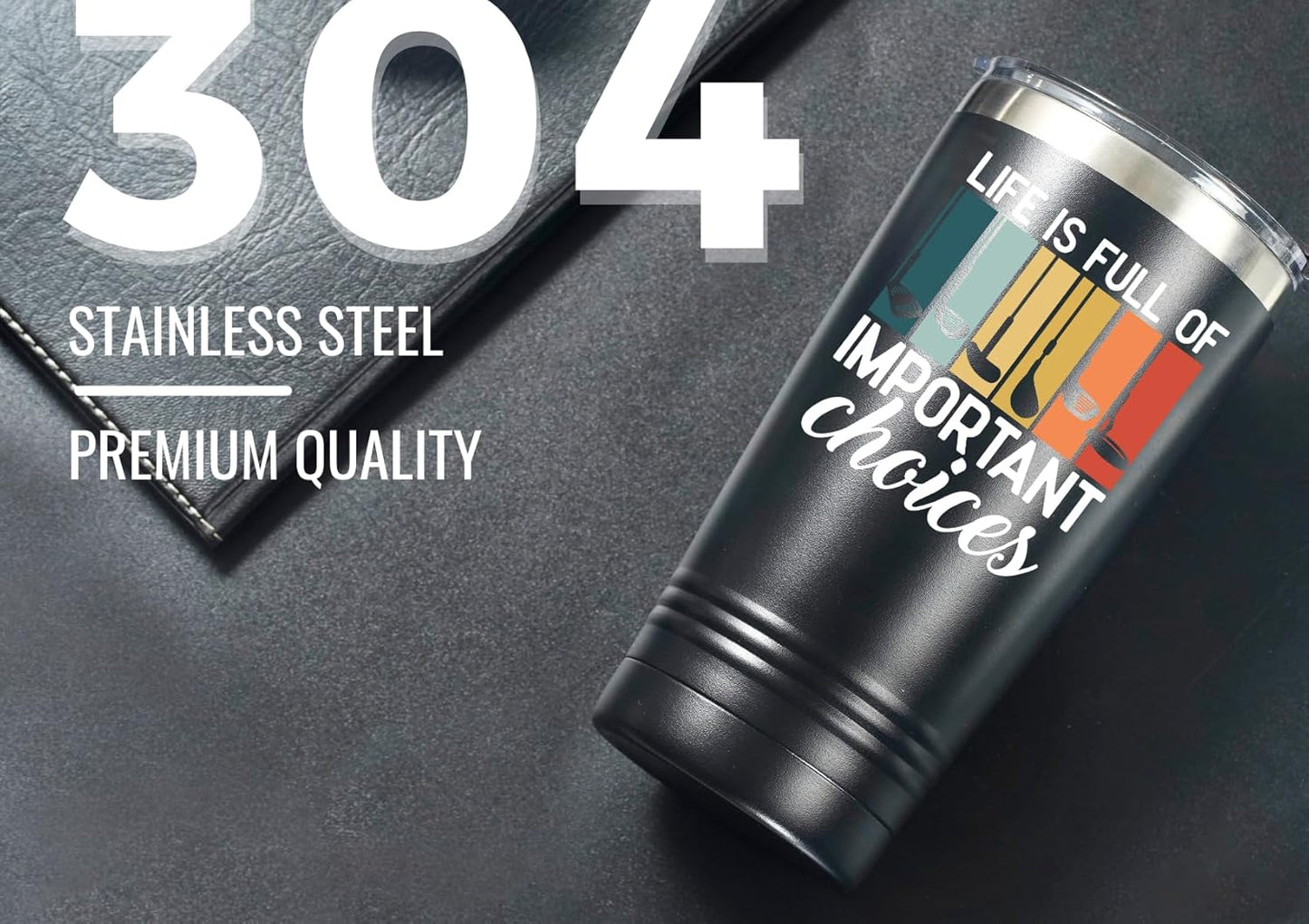 Onebttl Golf Gifts for Men - Funny 20oz Tumbler, Dad & Fathers Day Gift, Birthday Present for Golf Lovers - Black