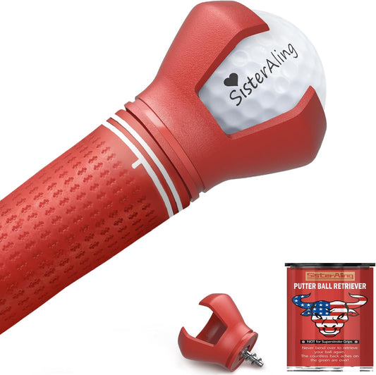 3-Prong Golf Ball Retriever Grabber Pick Up,Back Saver Claw Put On Putter Grip,Suction Cup Ball Grabber,Sucker for Golf Screws Tool