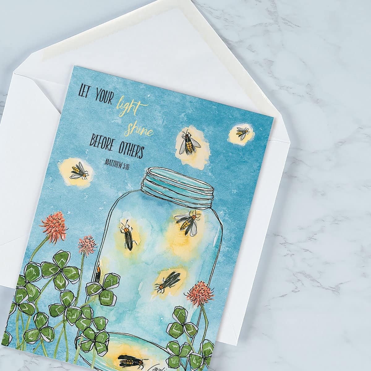 Current Multiple Blessing Religious Thinking of You Friendship Greeting Card Set - Value Pack of 20 Cards With White Envelopes for Friends & Family, 10 Designs, Large 5" x 7" Assortment