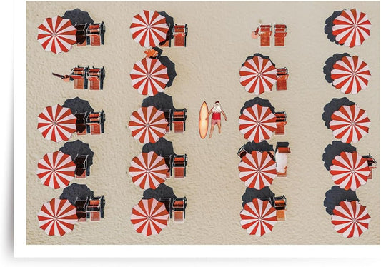 Photographic Christmas Cards, Santa Claus Relaxing at the Beach (6 Cards with White Envelopes)