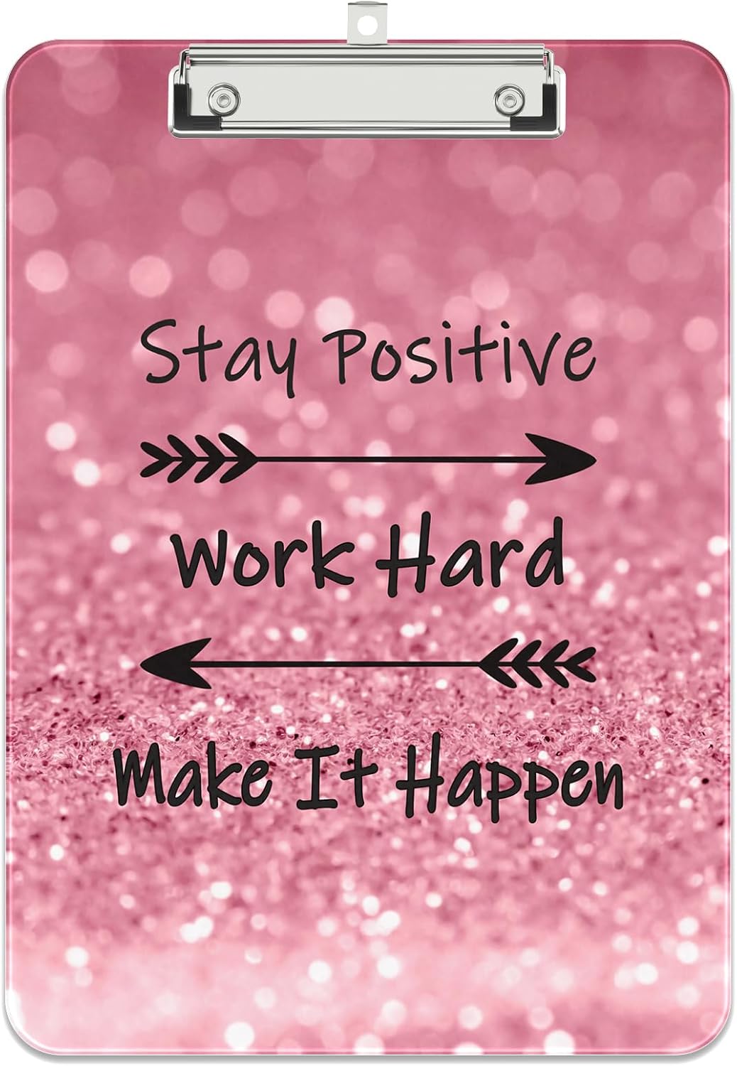 Rimilak Plastic Clipboards with Metal Clip, A4 Letter Size 9 x 12.5 in, Office Decorative for Students Women Men and Kids, Cute Custom Pattern, Work Hard