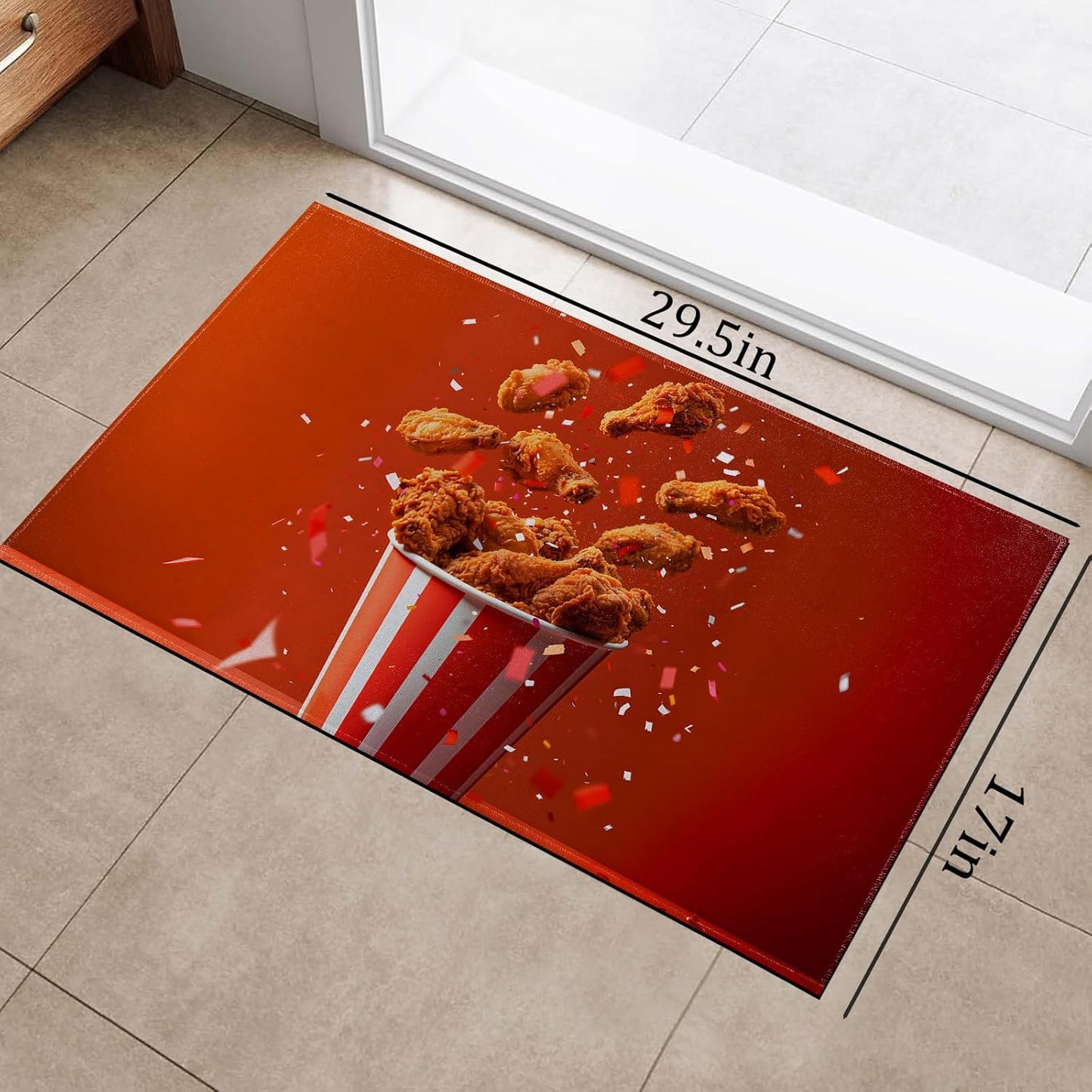 Chicken Nugget Indoor Doormat, Non-Woven Fabrics Non Slip Floor Mat 17x29.5 in Area Rug Quick Absorbent Entrance Rug Front Door Mat, Welcome Mats Entryway Rug Doormats for Kitchen Home Bedroom