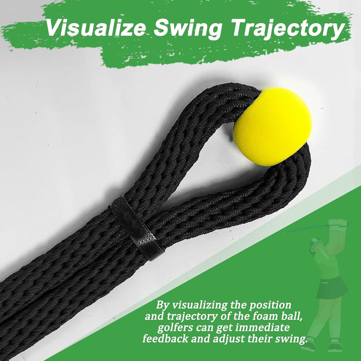 Golf Rope Swing Trainer, Professional Golf Swing Rope Training Aid to Improve Speed, Tempo, Rhythm, Flexibility and Strength, Golf Warm-Up Practice Equipment for Golfers of All Levels