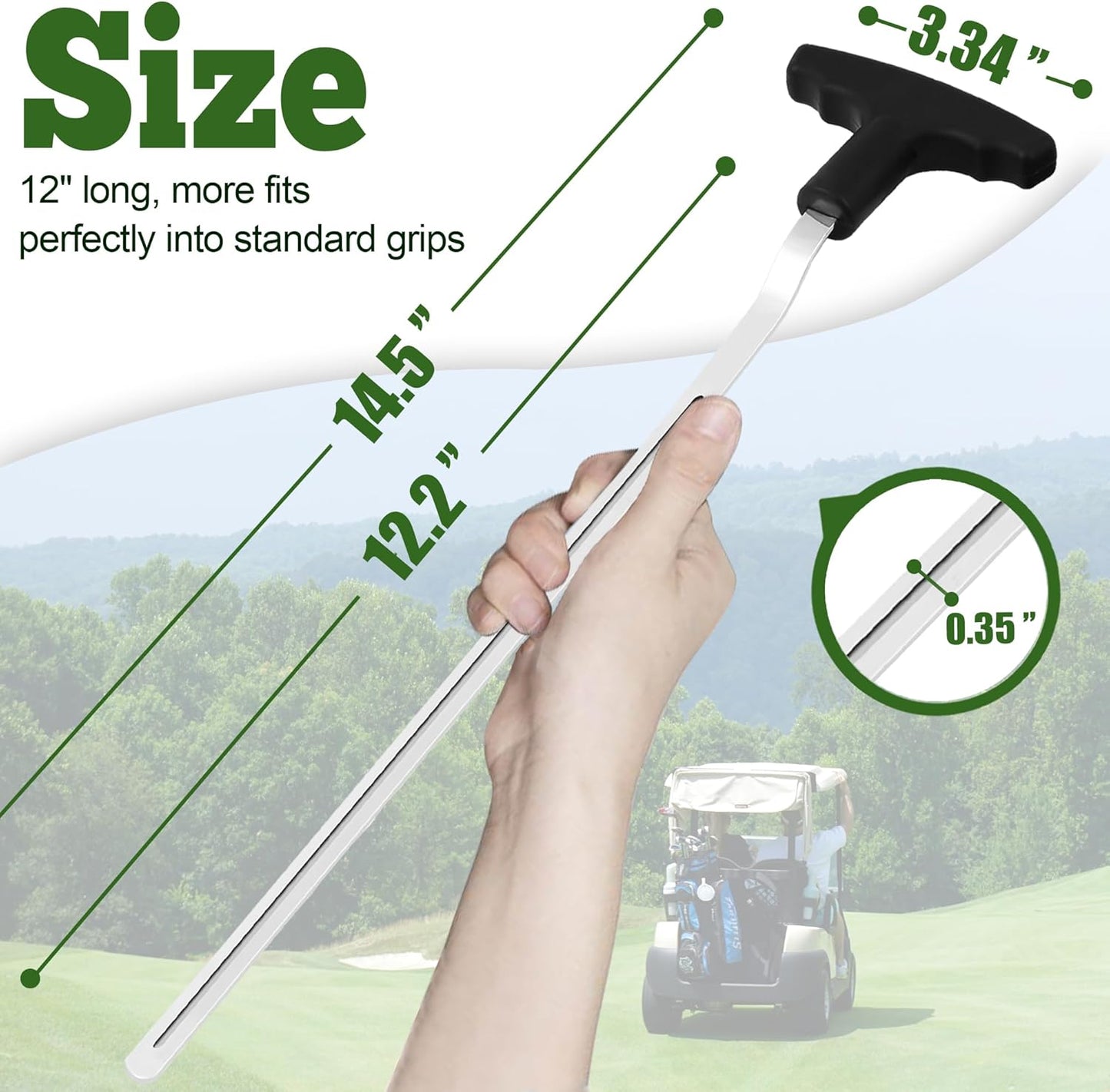 Golf Grip Removal Tool, 12.2" V-Groove Golf Grip Remover Saver Gripping Tool Standard Length Swinging Golf Grip Remover Kit