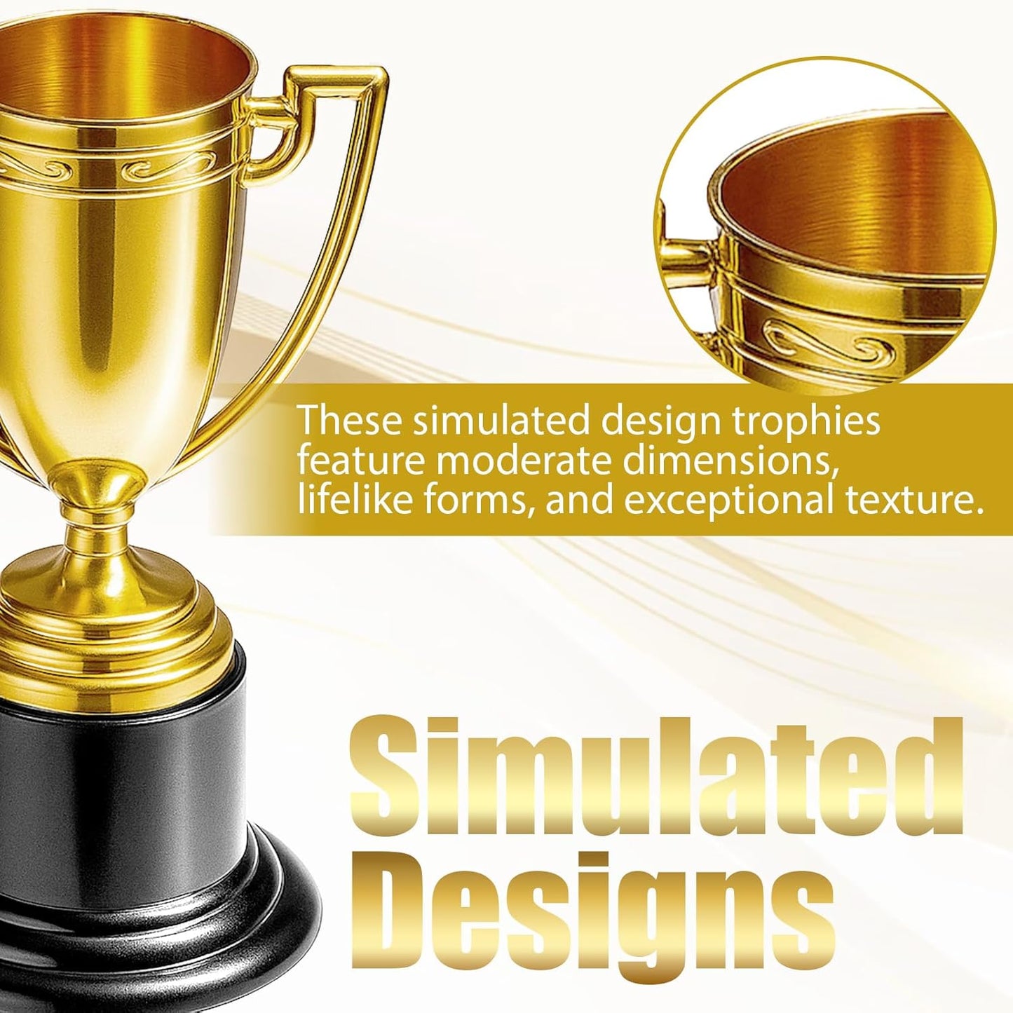 Mini Trophy, Gold Award Cup Plastic Tiny Small Trophy Cups for Sports Tournaments and Parties Winning Prizes