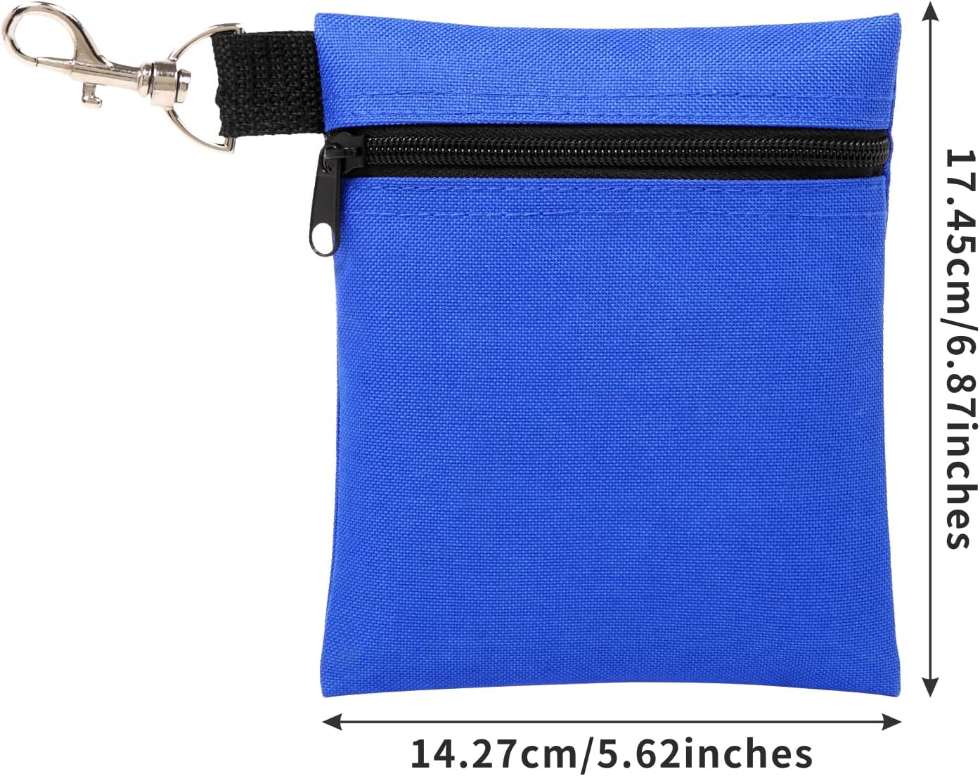 BuyAgain Golf Tee Pouch, 5.62 X 6.87 Inch Professional Zipper Golf Tee/Ball Pouch Bag with Metal Lobster Claw Clip