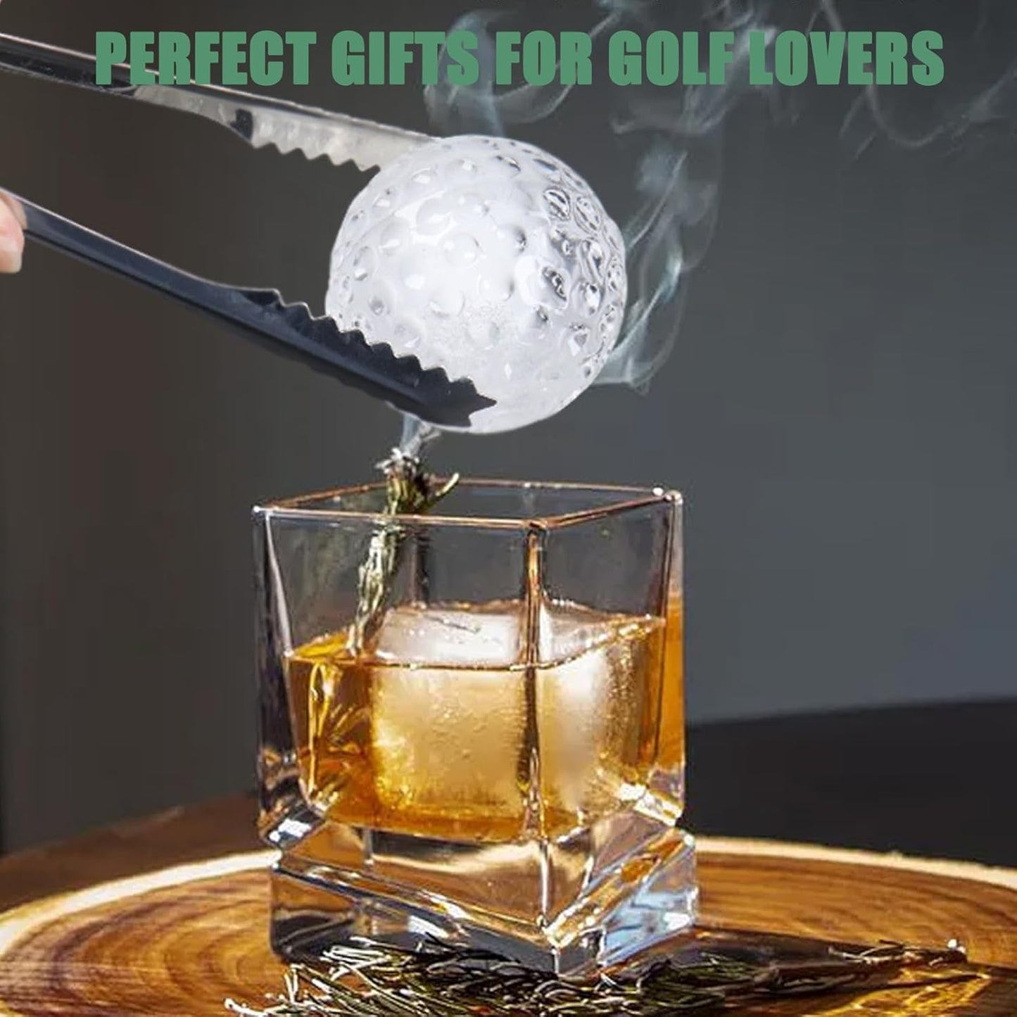 Golf Ice Cube Tray 3D, Admaison Ice Ball Cube Mold with Funnel for Cocktails, Bourbon,Brandy, Whiskey Gifts for Men, Silicone Fun Shapes Black (Golf Ball)