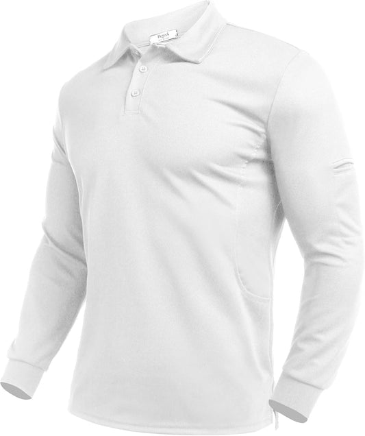 Deyeek Men's Polo Shirts Long Sleeve Golf Polo Shirts for Men Quick Dry UPF 50+ Sun Protection Polos Casual Collared Shirts
