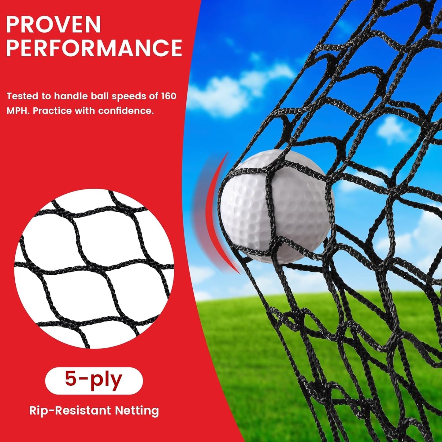 Pro Golf Net,Heavy Duty Golf Practice Net with Mat, Outdoor Indoor Hitting Nets with Noise Reduce Silk Target for Backyard Driving Chipping/Garage Training