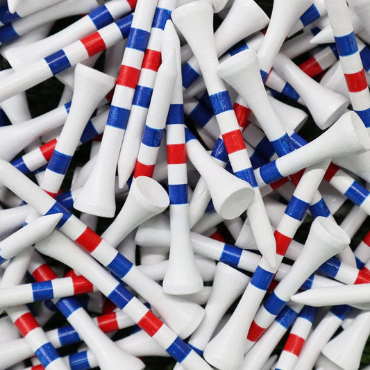 FINGER TEN Golf Tees Wood 3 1/4 2 3/4 Inch Wooden Bamboo 50/120 Count, Durable Biodegradable Colored Bulk Tee 70mm 83mm