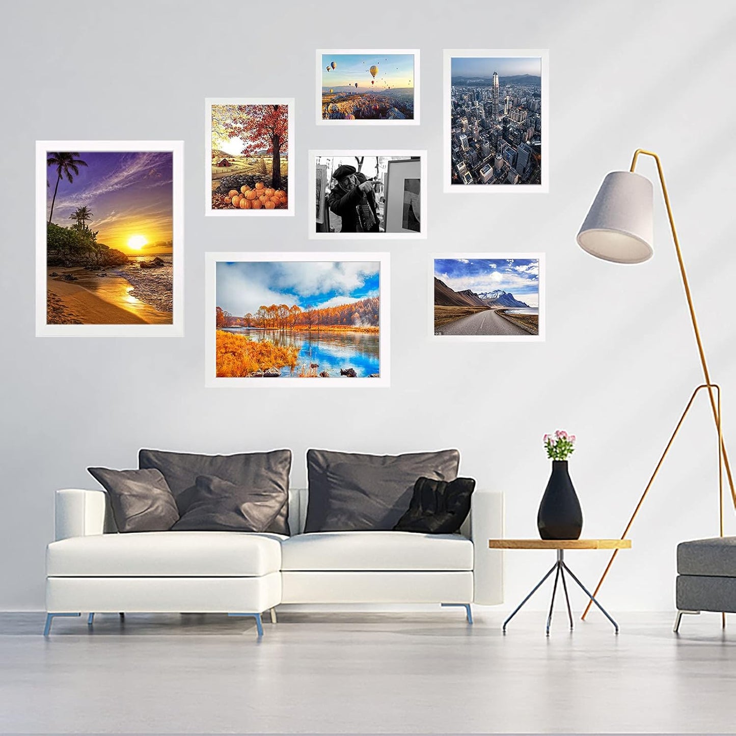 10x14 inch Wood Picture Frames for Wall Hanging,Diamond Painting Frames Rectangle Baby Scan Picture Frame for Family Walls Decoration,Anniversary,Wedding,Christmas,Halloween,Shower,Certificate (White)