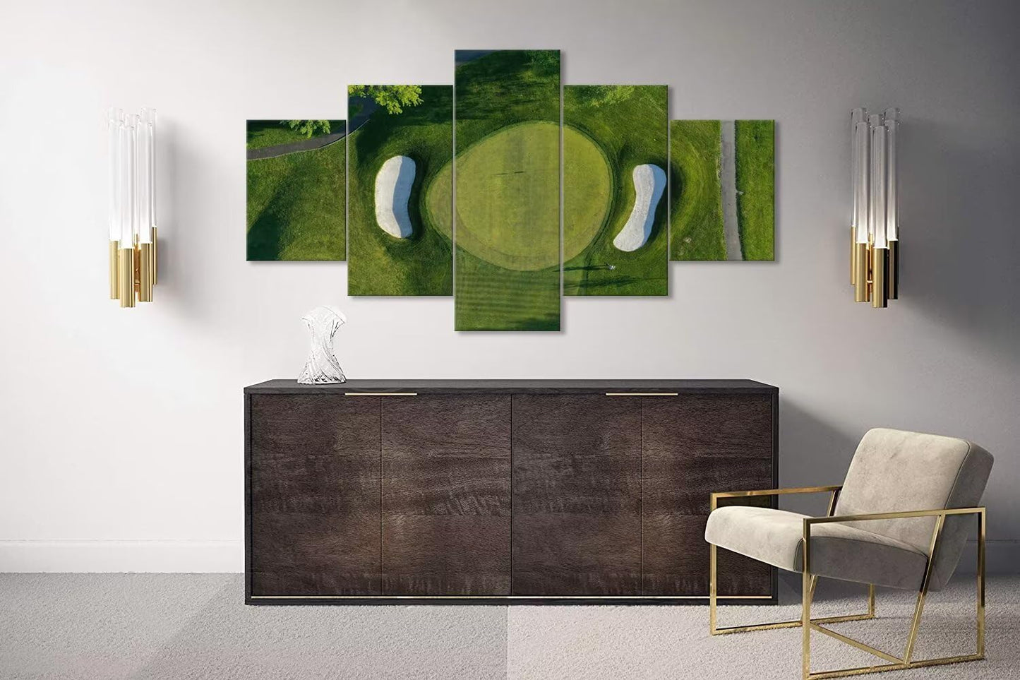 Westchester New York Golf Course Wall Art for Office - Golf Posters Wall Decor for Living Room Bedroom Bathroom Home Decorations Framed Artwork Canvas Prints Ready to Hang(60''W x 32''H)