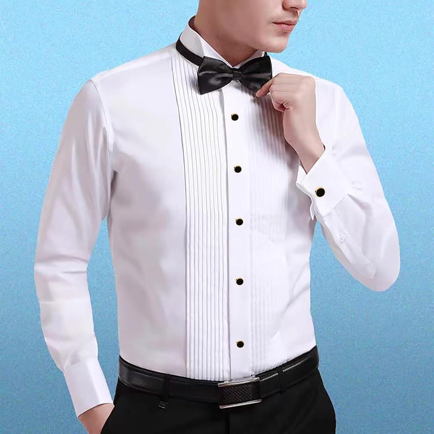 Cufflinks for Men and Tuxedo Shirt Studs Set with Gift Box Stainless Steel Cuff links