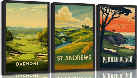 3 Pcs Golf Course Poster Wall Art Country Club Sports Painting Picture Wall Decor Picturesque Golf Course Poster Print Artwork Of Modern Home Office Bedroom Gallery Living Room Home Home Decoration