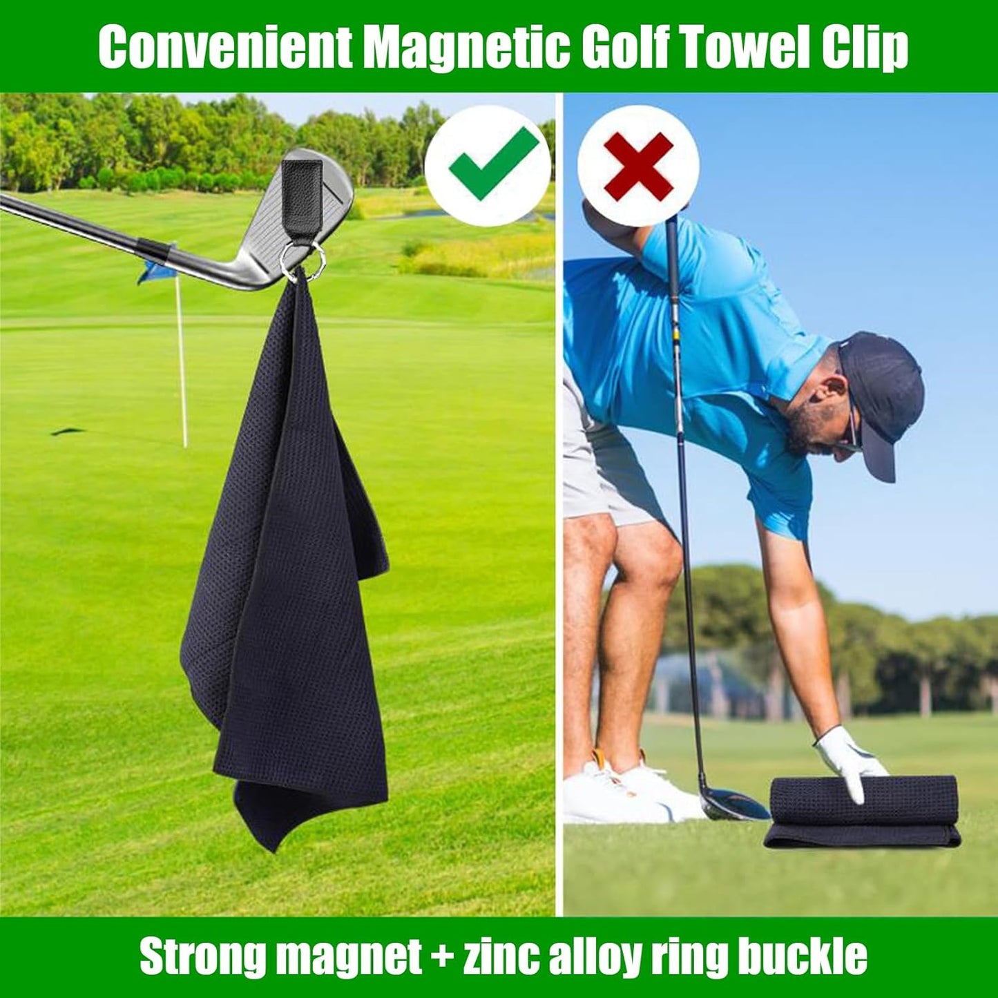 Magnetic Clip for Golf Towel Golf Magnetic Towel Clip Black Magnetic Golf Towel Clip for Golf Bags for Men